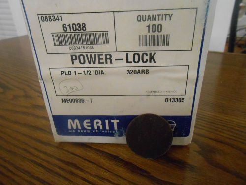 NEW MERIT 26 Power Lock 1 1/2&#034; Sanding Disk 320ARB