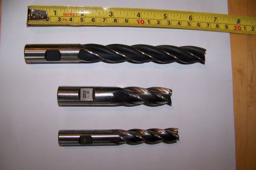 CLEV. AND NATIONAL FOUR FLUTE END MILLS HSS  1/2 AND 5/8 CAVITY DIE WORK
