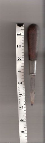 Vintage wood handle three sided deburring tool, smooth, 7&#034; long