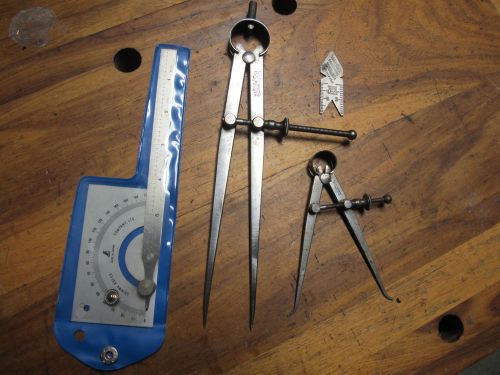 Starrett divider &amp; caliper, american caliper co center gauge shinwa protractor for sale