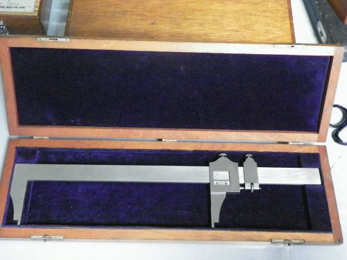 Brown &amp; sharpe inside outside venier caliper in wood case 13&#034; #572 for sale