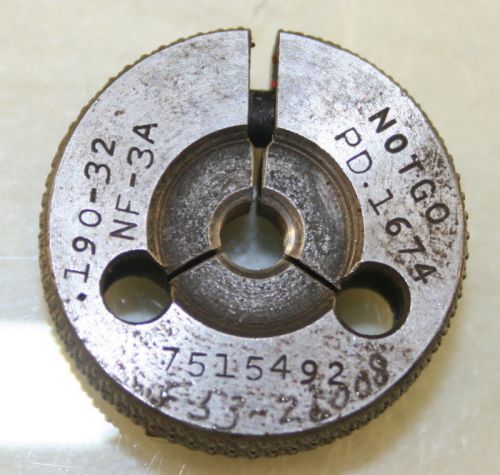 .190-32 nf-3a thread ring gage no go p.d .1674 gtd machinist tool for sale