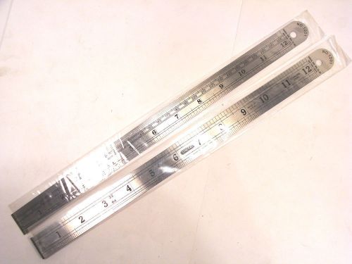 4 NOS General USA 12&#034;/300mm PRECISION STAINLESS STEEL FLEX RULE #1201ME  B