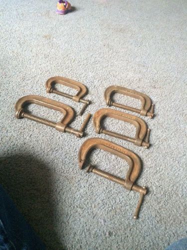 Vintage Lot Of 5 Vintage Steel C clamps Williams 403,404 Usa Made