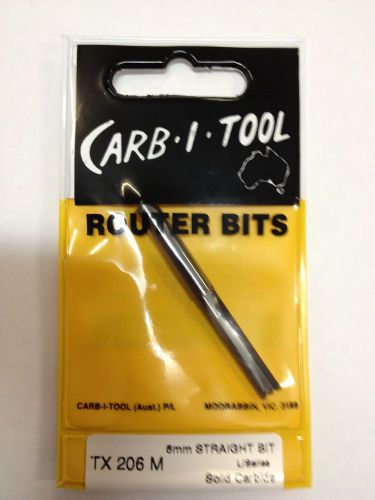 CARB-I-TOOL TX 206 M 6mm x  1/4 ” LONG SERIES SOLID CARBIDE STRAIGHT CUT ROUTER BIT
