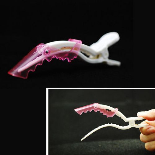 Pink hairdressing salon clamps styling crocodile hair clips alligator grips love for sale