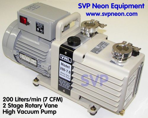 *new 7 cfm (200 l/min) 2 stage neon sign vacuum pump manifold equipment supply for sale