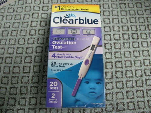 20 New Sealed CLEARBLUE FERTILITY ADVANCED DIGITAL OVULATION TESTS Exp 12/2015