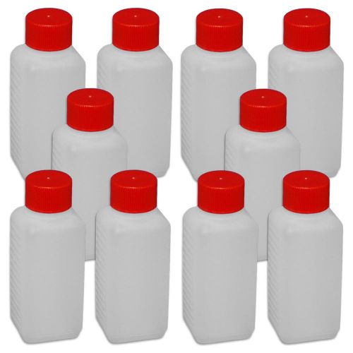 10x Plastic bottle, flask 100 ml with screw top and gasket included (10x22009)