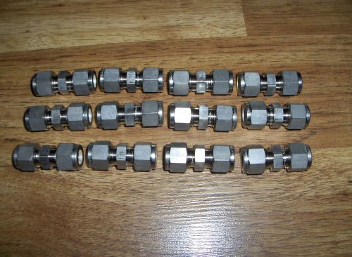 (12) NEW Swagelok Stainless Steel Union Tube Fittings SS-600-6