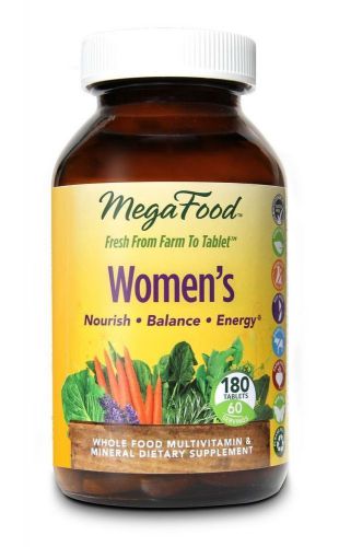 Womens All Natural  Non-GMO Vegetarian Multivitamins  Mega Foods 180ct