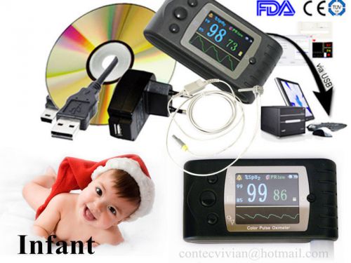 Fda ce cms60c color fingertip pulse oximeter handheld spo2 pr monitor for infant for sale