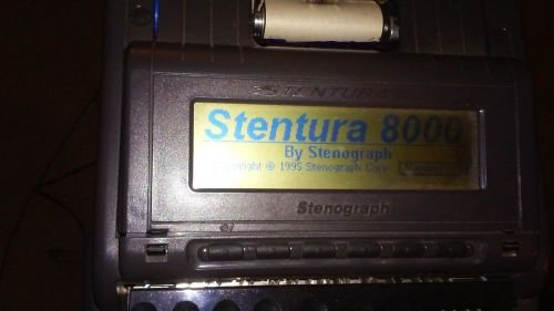 Stentura 8000 Court Reporting machine, RT cable, case, paper tray, speed tapes