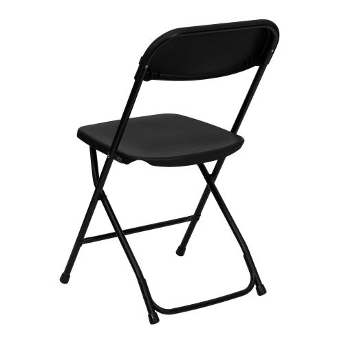 FOLDING CHAIRS SET of 10 BLACK Plastic For parties weedings events Banquet Seats