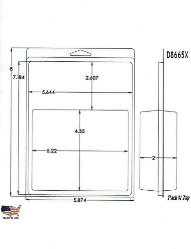 200 - 8&#034;H x 6&#034;W x 2&#034;D Clamshell Packaging Clear Plastic Blister Pack