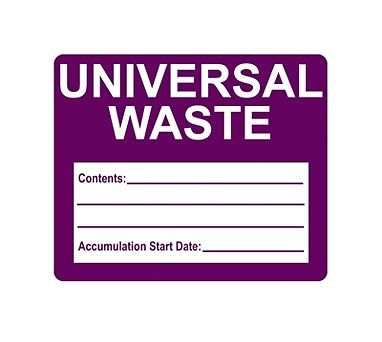 Universal waste label for sale