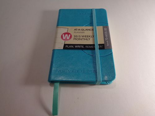 At-a-glance 70-6035-00 pocket planner 2015 weekly / monthly blue for sale