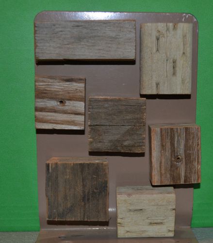 Reclaimed Wood Magnets cubes blocks Modern Home Fridge Office File Cabinet Eco