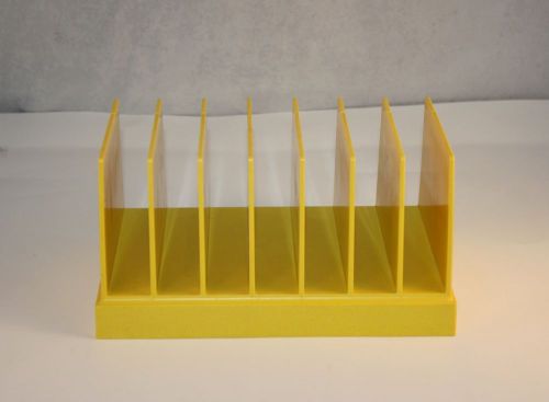 Desk Organizer Plastic Letter Holder Sorter Seven Slots Yellow Rogers Co USA