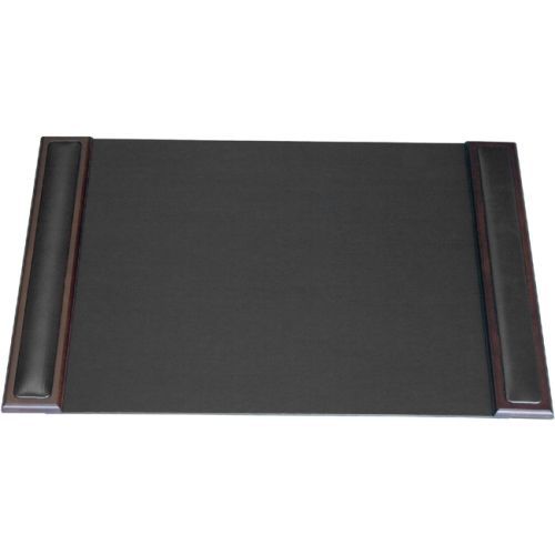 Dacasso 25.5 x 17.25 desk pad - walnut - felt black backing - leather for sale