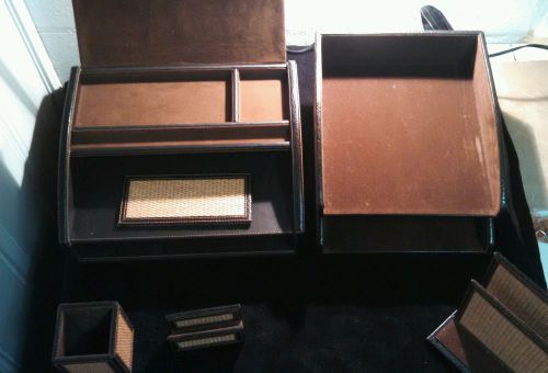 Leather desk set