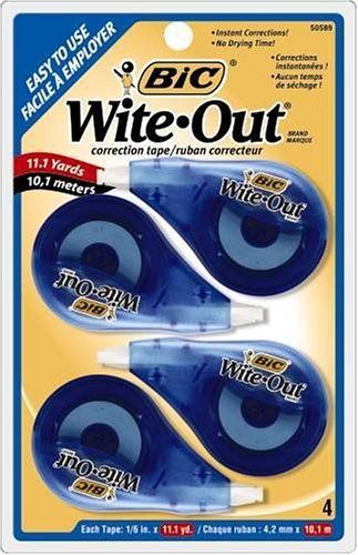 Bic Correction Tape - White Tape - 4 / Pack - White (WOTAPP418)