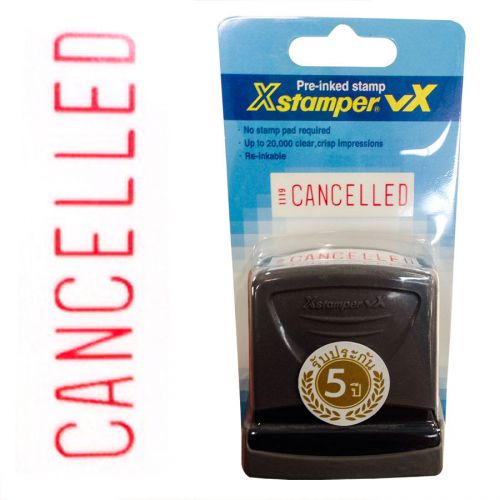 X-STAMPER RUBBER VX STAMP SELF-INKING RE-INKABLE&#034;CANCELLED&#034;