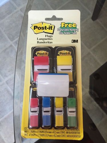 3M Post-it Value Pack Flags with Free Hanging File Folder Tabs