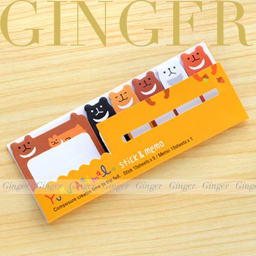 Bear Type - Cute Funny Post It Bookmark Memo Index Tab Sticky Notes 90 Pages