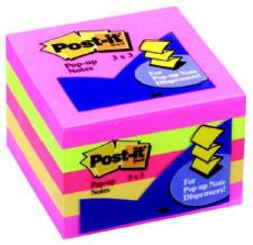 Post-it 3&#039;&#039; x 3&#039;&#039; Pop-Up Notes Assorted Neon 5 Count