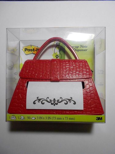 Post-it RED PURSE Pop-up Note Dispenser with 3&#034;x3&#034; Pop-up Notes