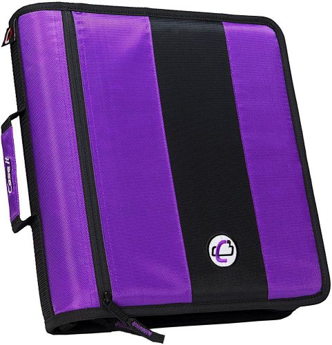 Purple case-it 2-inch ring zipper binder, purple, d-251-pur brand new! for sale