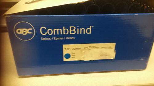 GBC 7/8 Inch CombBind Spines - BLUE (Box/100) #4000110G, 175 Sheet Capacity