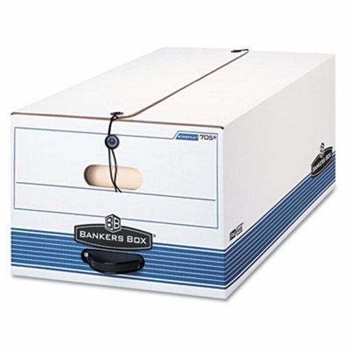 Storage Box, Button Tie, Legal, White/Blue, 12/Carton (FEL00705)