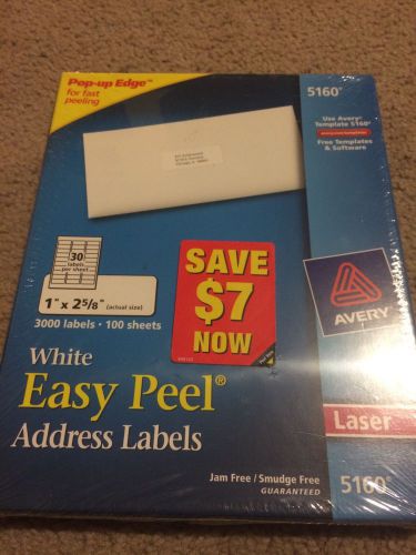 Avery® Easy Peel® White Address Labels Laser Printers 5160®, 1&#034; x 2-5/8&#034; 3,000