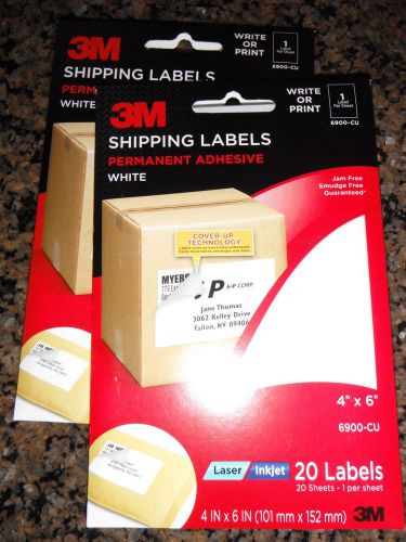 NEW 40 3M shipping labels 4 x 6 laser/inkjet cover-up technology 6900-cu