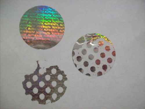 100 Authentic 1&#034; Circle Security Hologram Sticker Labels Tamper Evident Seals