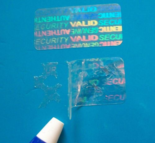 100 Clear HRI Hologram Label Tamper Evident Signature Protection Stickers