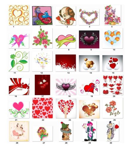 30 Personalized Return Address Labels Valentine Hearts 1 picture/sheet (v3)