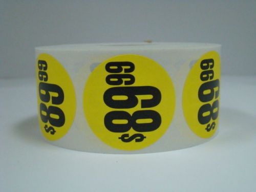 1 Roll 1000 each 1.5&#034; Round YELLOW $89.99 Price Point Pricing Labels Stickers