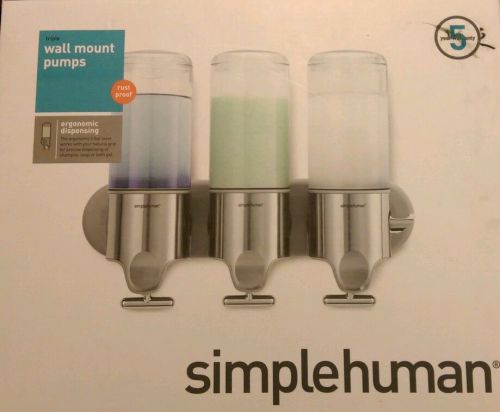 Simple Human Stainless Steel Wall Mount Commercial Triple Pump Dispensers New