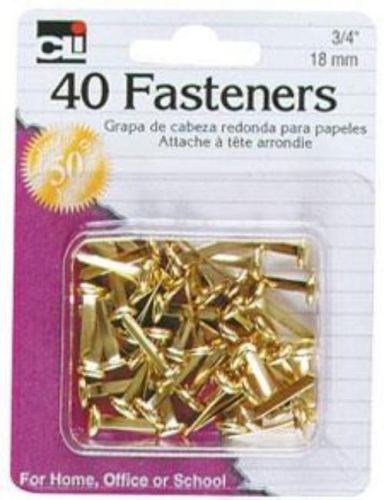 Charles Leonard Round Head Fastener 3/4&#039;&#039; Length 40 Count Brass Plated