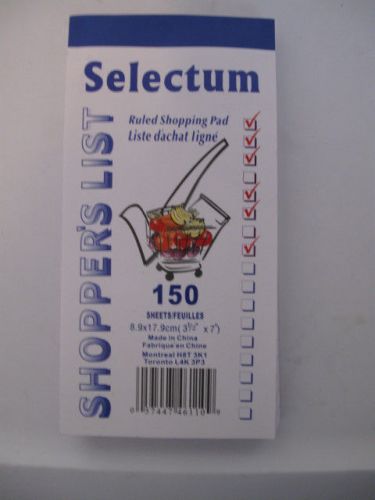 Selectum Shopper&#039;s List Note Pad 150 Sheets