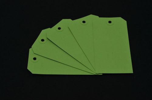 50 GREEN UNSTRUNG TAGS 120MM X 60MM LUGGAGE LABELS WITH MATCHING GREEN WASHERS