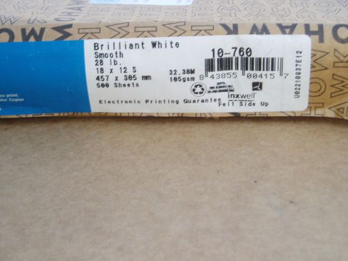 400 sheets navajo brilliant white paper  18 x 12 in 28 lb smooth paper  - 10-760 for sale