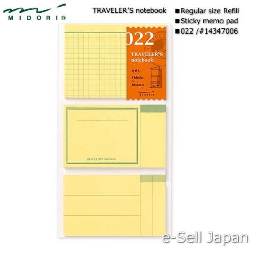 MIDORI TRAVELER&#039;S notebook Regular size Refill / Sticky Notes 022 #14347006