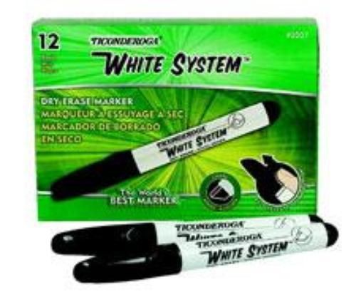 Dixon Ticonderoga White System Dry Erase Chisel Tip 1 Count Black