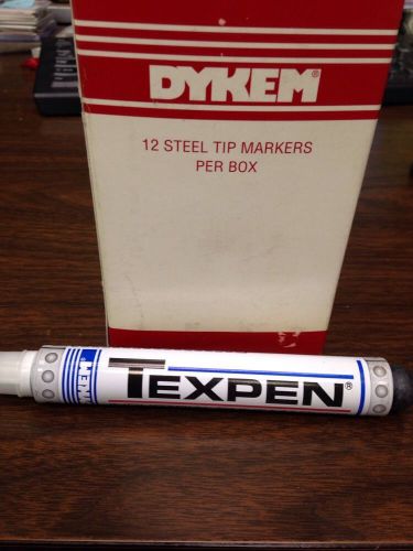 Dykem 12 Steel Tip Markers Texpen White Medium 16083