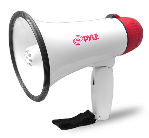 New pyle pmp37led 30w professional megaphone / bullhorn w/ siren &amp; led lights for sale
