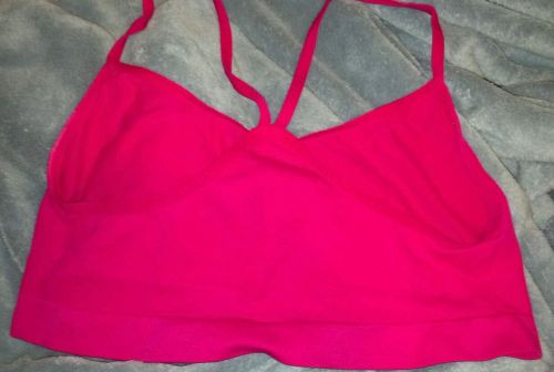 Bebe Sport PINK Stretchy Yoga Soft Bra/Crop Tank Top/Shirt Large BBSP lingerie